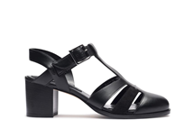 Sandales Ponza - Lisse / Velours Noir