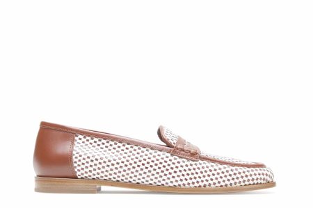 VENETO/PRINT CUIR NATUREL-TRESSE GOLD/BLANC